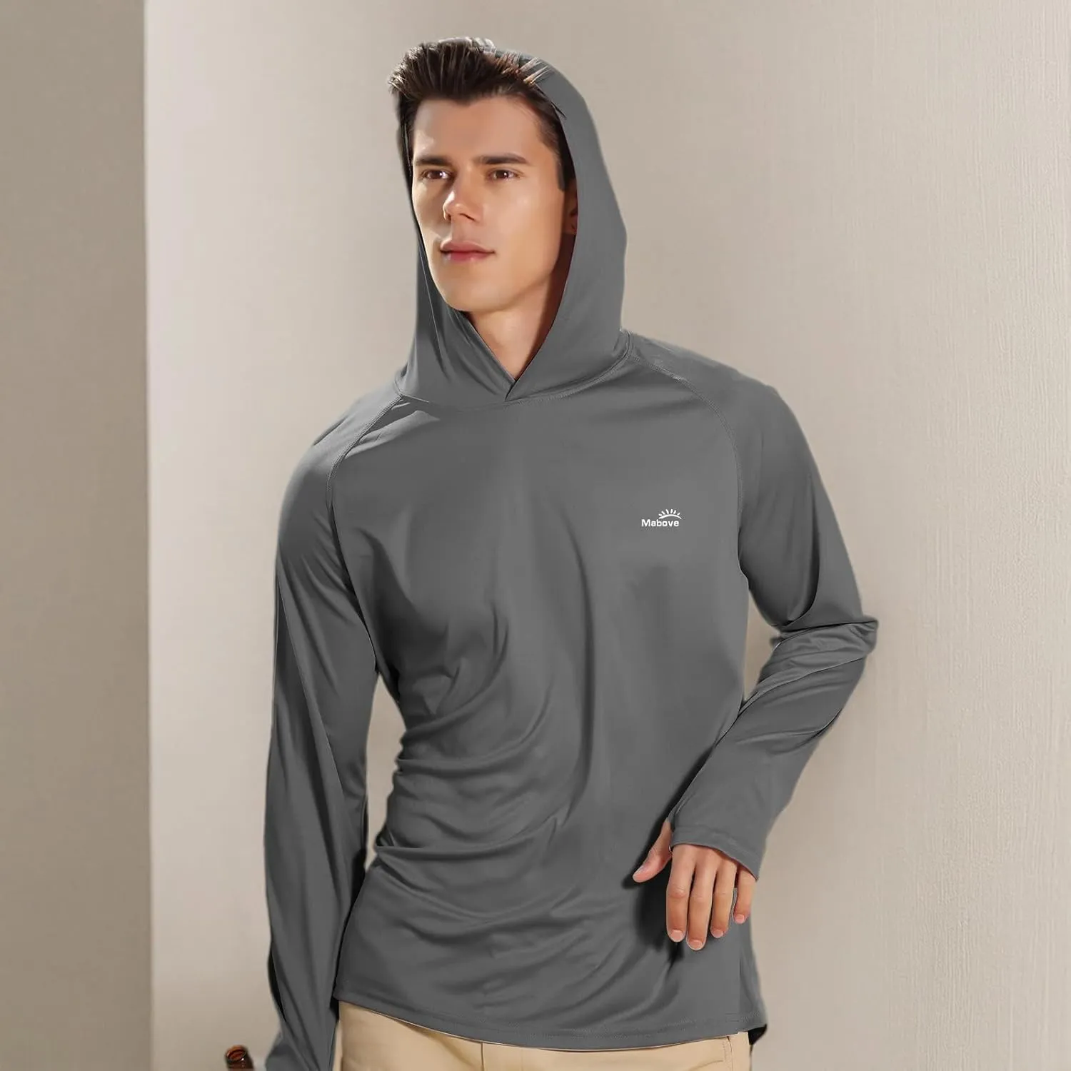 Men's UPF 50  Long Sleeve Sun Shirts UV Protection Hoodie Rash Guard Hiking Fishing Swim T Shirt