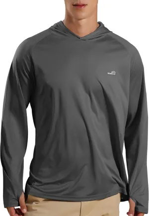 Men's UPF 50  Long Sleeve Sun Shirts UV Protection Hoodie Rash Guard Hiking Fishing Swim T Shirt