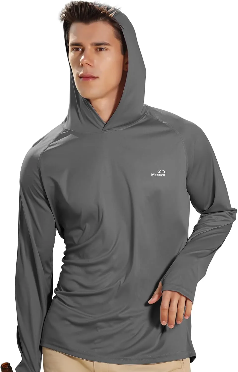 Men's UPF 50  Long Sleeve Sun Shirts UV Protection Hoodie Rash Guard Hiking Fishing Swim T Shirt