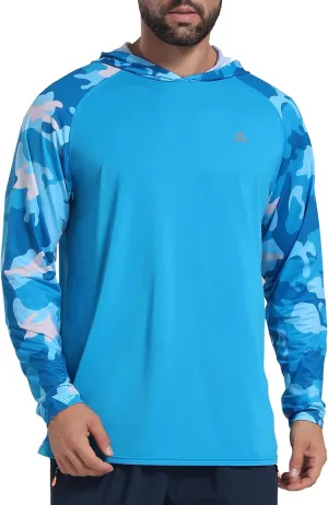 Men's UPF 50  Sun Protection Hoodie Shirts Long Sleeve Rash Guard Fishing Hiking SPF UV Shirt Quick Dry