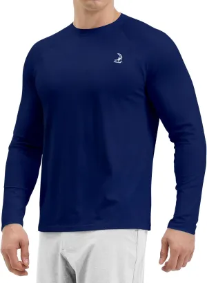 Mens UV Sun Protection Long Sleeve Shirts Rash Guard for Outdoor Fishing Hiking Swimming UPF 50 