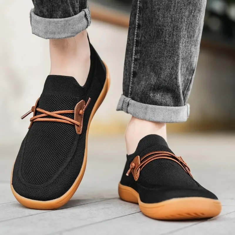 Men's Wide Toe Mesh Barefoot Shoes,Slip-ons,Minimalist, Breathable, Anti-Skid, Flat, Plus Big Sizes