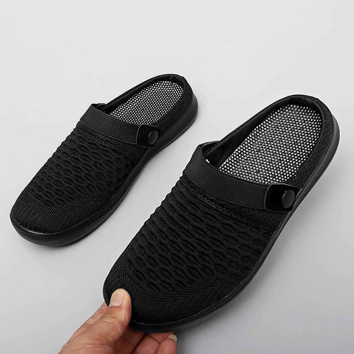 Men's Women's Summer Flat Sole Light Weight Breathable Mesh Quick Dry Beach Slippers Anti-Slip Garden Sandals Clogs Shoes Indoor Outdoor