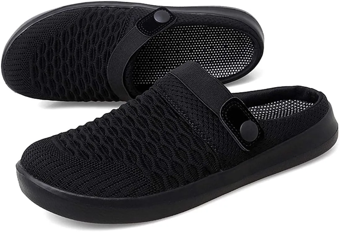 Men's Women's Summer Flat Sole Light Weight Breathable Mesh Quick Dry Beach Slippers Anti-Slip Garden Sandals Clogs Shoes Indoor Outdoor