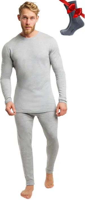 Merino.tech Merino Wool Base Layer Mens Set - Heavyweight, Midweight, Lite Merino Wool Thermal Underwear For Men Top, Bottom