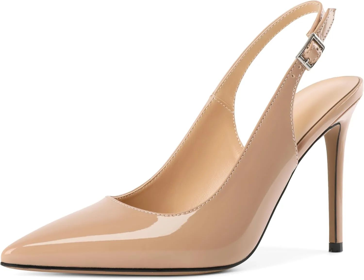 Mettesally Women's Slingback High Heels Pointed Toe Pumps Stiletto Heel Ankle Strap Party Office Dress Shoes