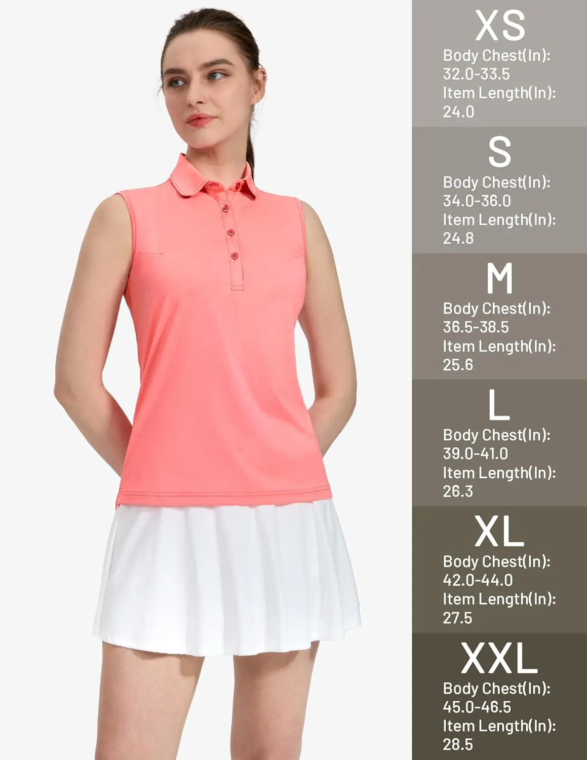 MIER Women's Sleeveless Golf Polo Shirts Athletic Tennis Collared Tank Tops, Quick Dry, UPF 50 