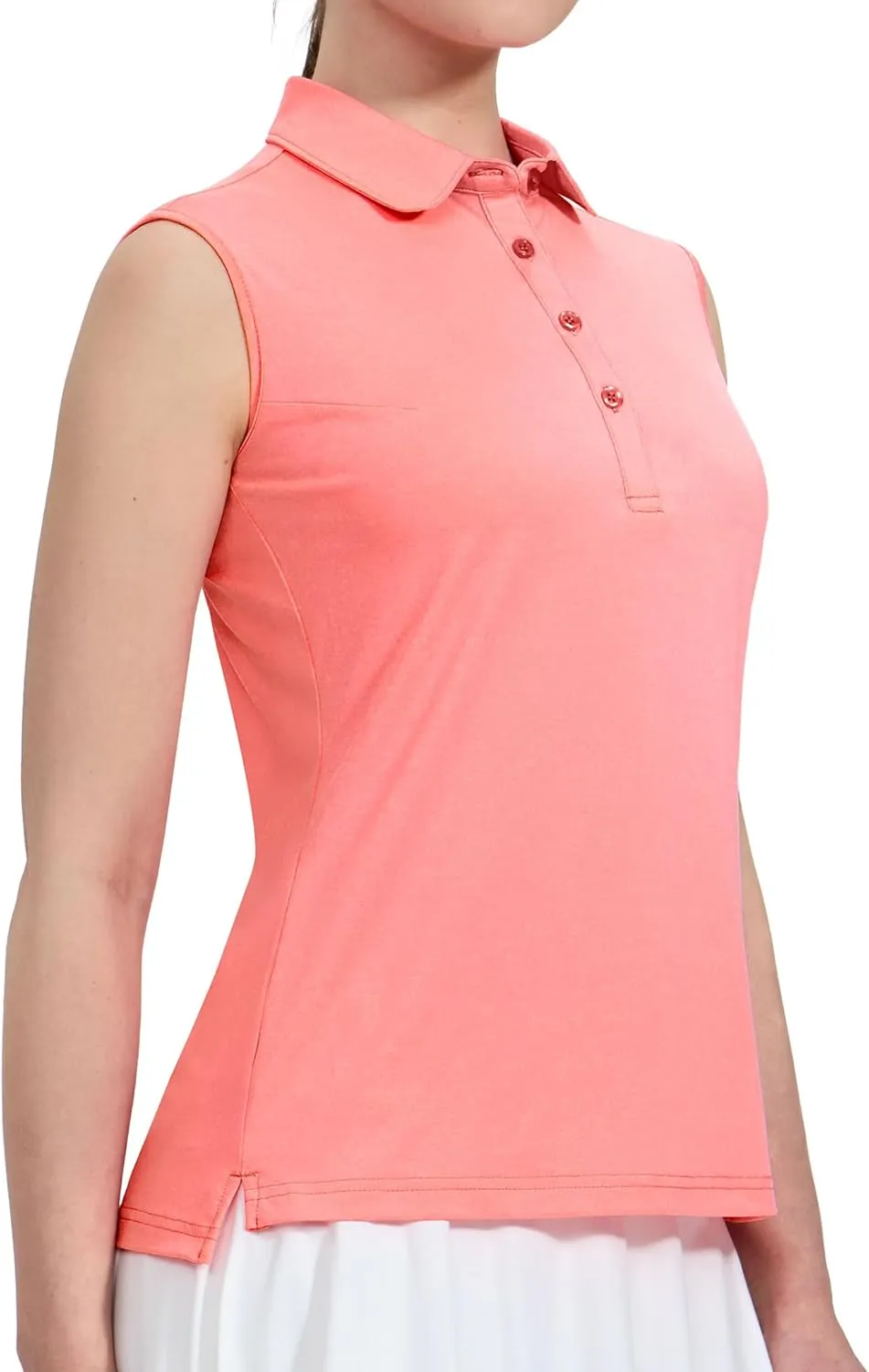 MIER Women's Sleeveless Golf Polo Shirts Athletic Tennis Collared Tank Tops, Quick Dry, UPF 50 