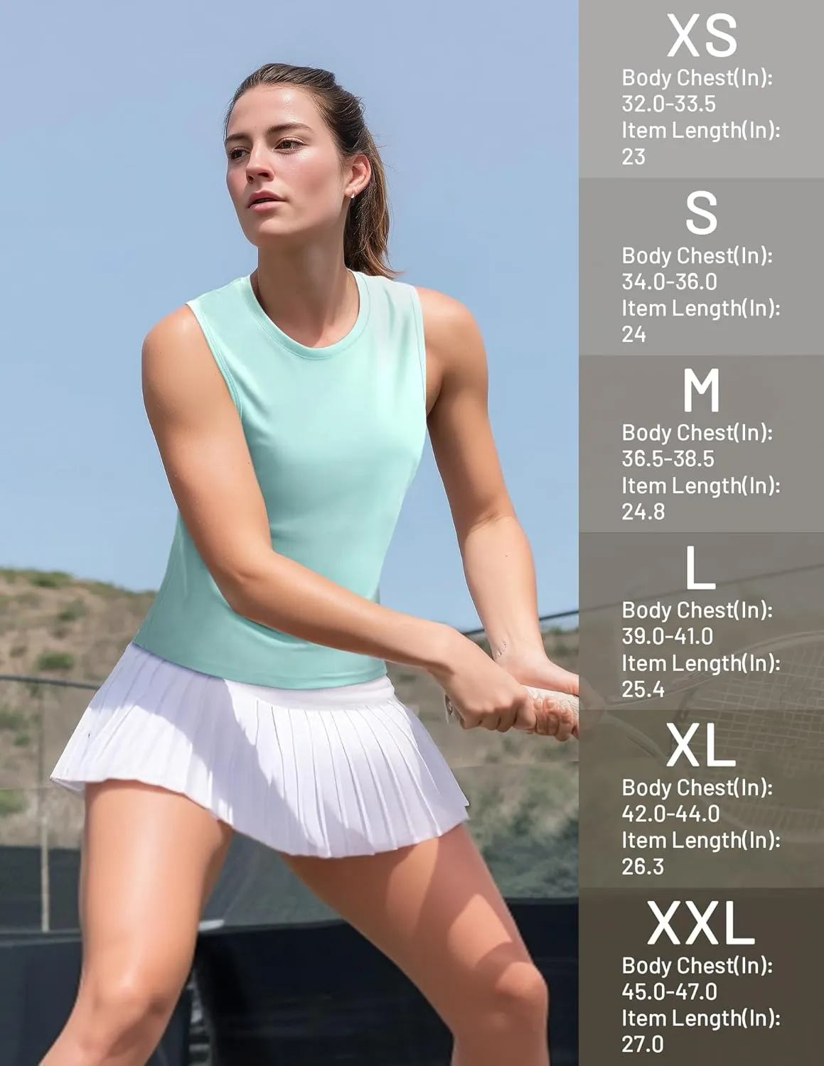 MIER Women's Sleeveless Workout Shirts UPF 50 Sun Protection Running Gym Tank Top Dry Fit Exercise Tennis Muscle Tee