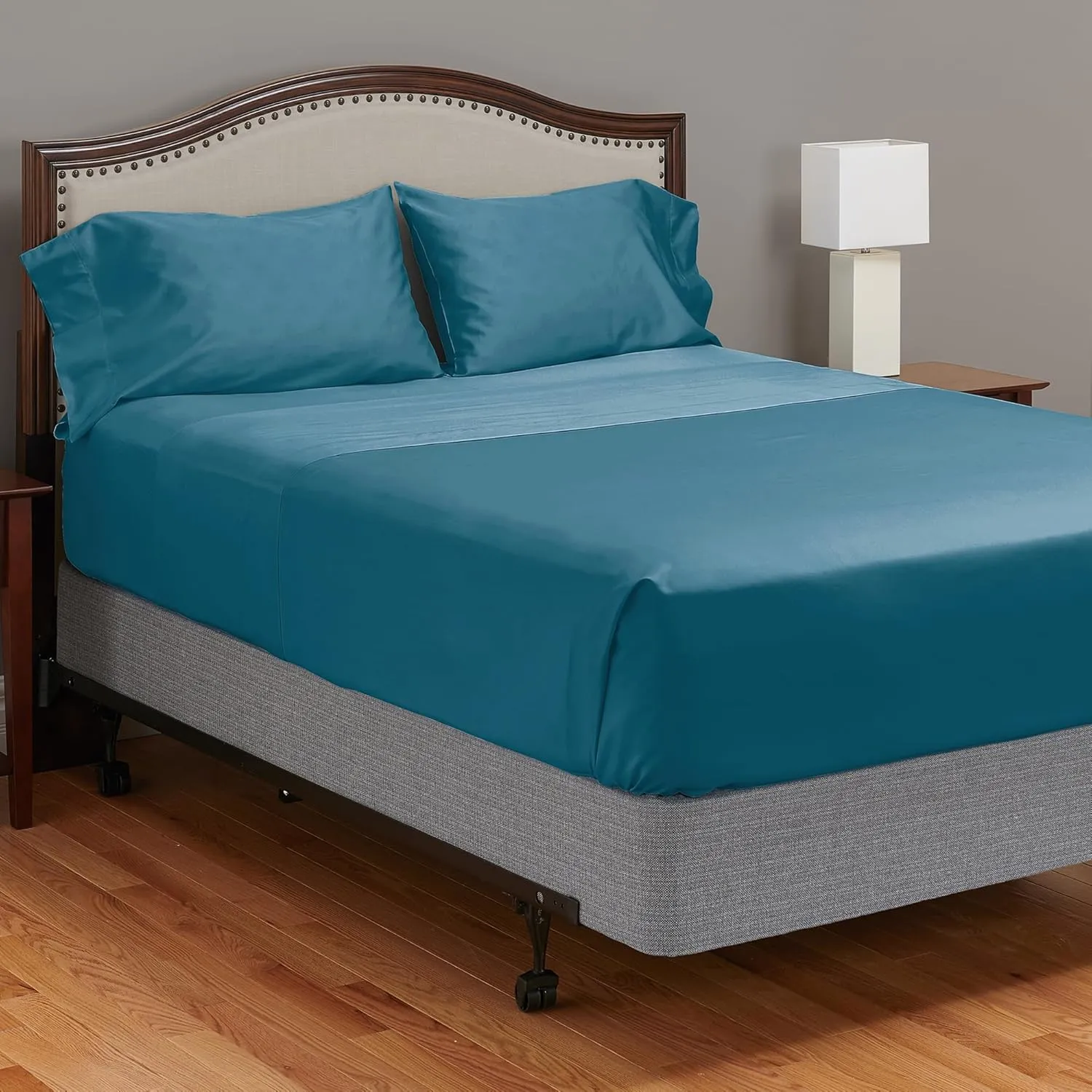 MyPillow Giza Dreams Bed Sheets, 100% Certified Giza Egyptian Cotton, Deep Pocket, Sateen Weave [King, Lake Blue]