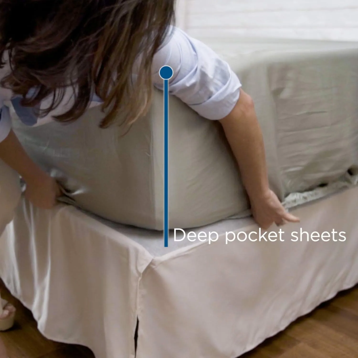 MyPillow Giza Dreams Bed Sheets, 100% Certified Giza Egyptian Cotton, Deep Pocket, Sateen Weave [King, Lake Blue]