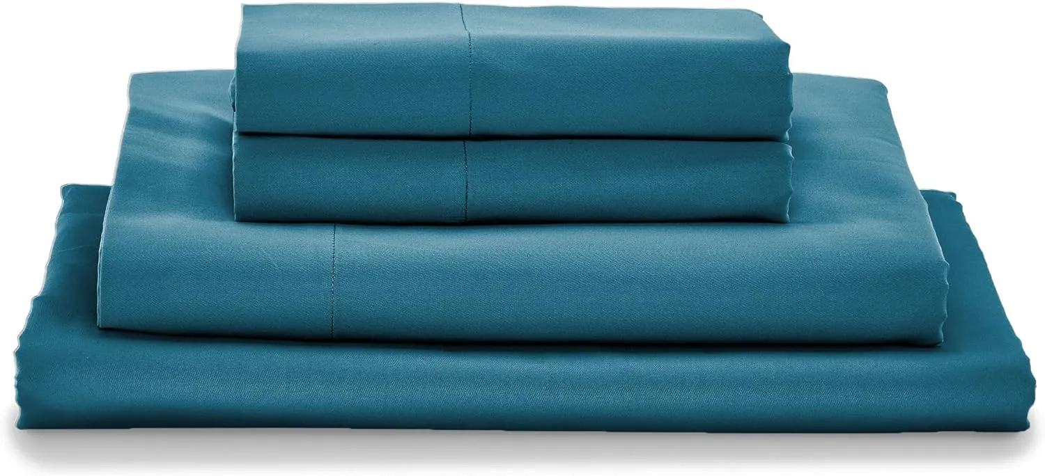 MyPillow Giza Dreams Bed Sheets, 100% Certified Giza Egyptian Cotton, Deep Pocket, Sateen Weave [King, Lake Blue]