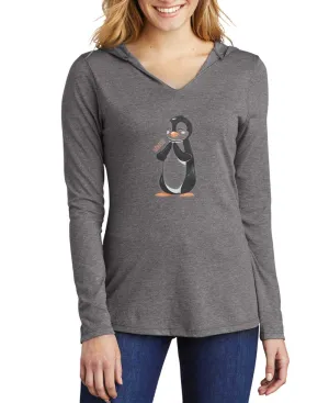Namaste Penguin Long Sleeve Lightweight Hooded Tee