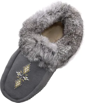 Native dechic Slippers Unisex Canada Made Moccasins Leather Slippers for Women Real Fur Slippers