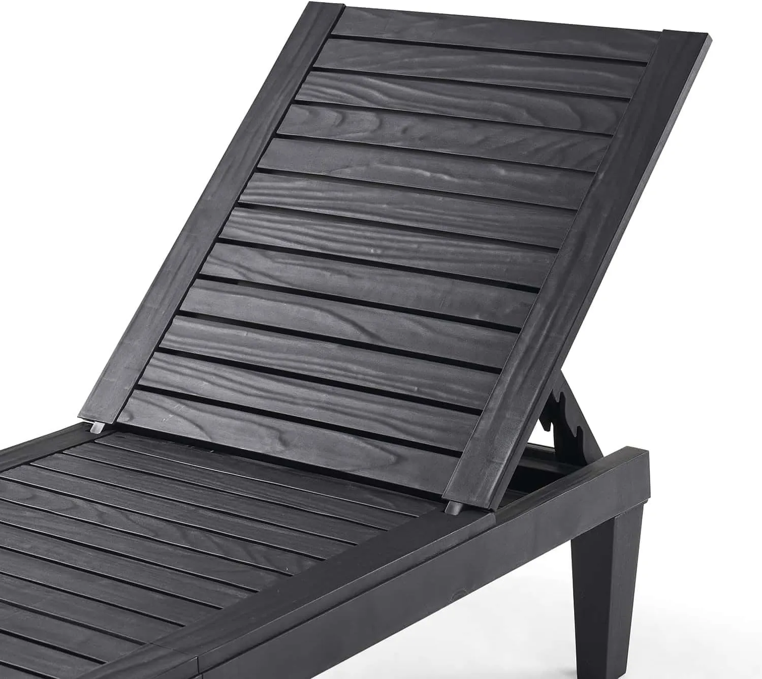 Nestl Lounge Chair Outdoor - Waterproof Outdoor Chaise Lounge Chair, Adjustable Lawn Chairs, Lightweight Black Patio Lounge Chair