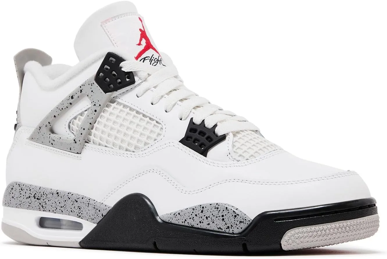 Nike Air Jordan 4 Retro White Cement Men's Basketball Shoes Summit White/Fire Red FV5029-100