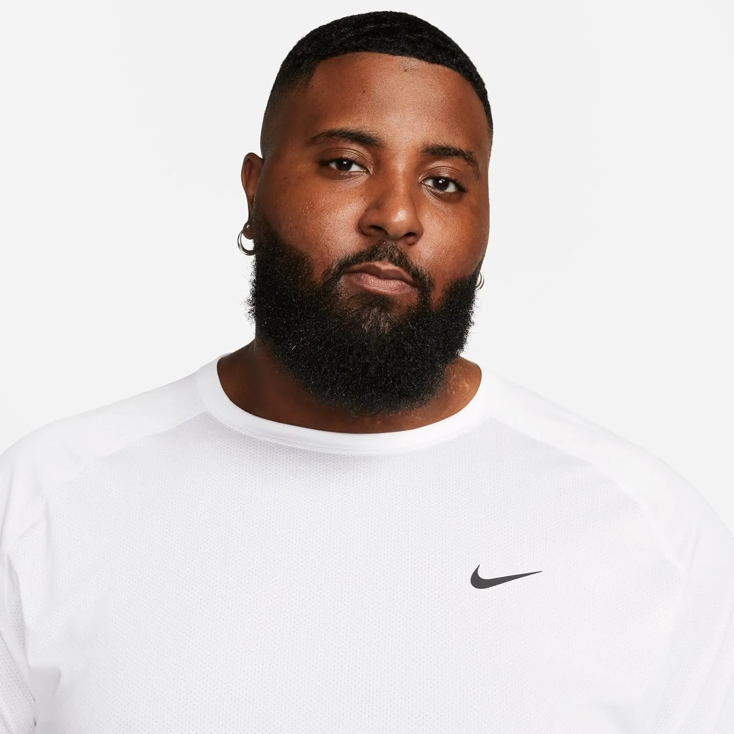 Nike Ready Men's Dri-FIT Short-Sleeve Fitness Top (DV9815-100, White/Black)