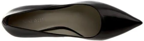 Nine West Flax Synthetic Dress Pump Black Leather 85 M Us