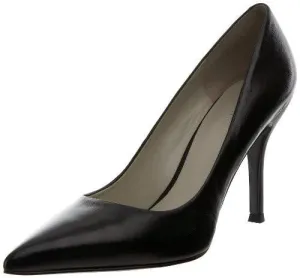 Nine West Flax Synthetic Dress Pump Black Leather 85 M Us