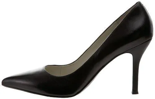 Nine West Flax Synthetic Dress Pump Black Leather 85 M Us