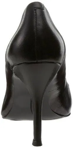 Nine West Flax Synthetic Dress Pump Black Leather 85 M Us