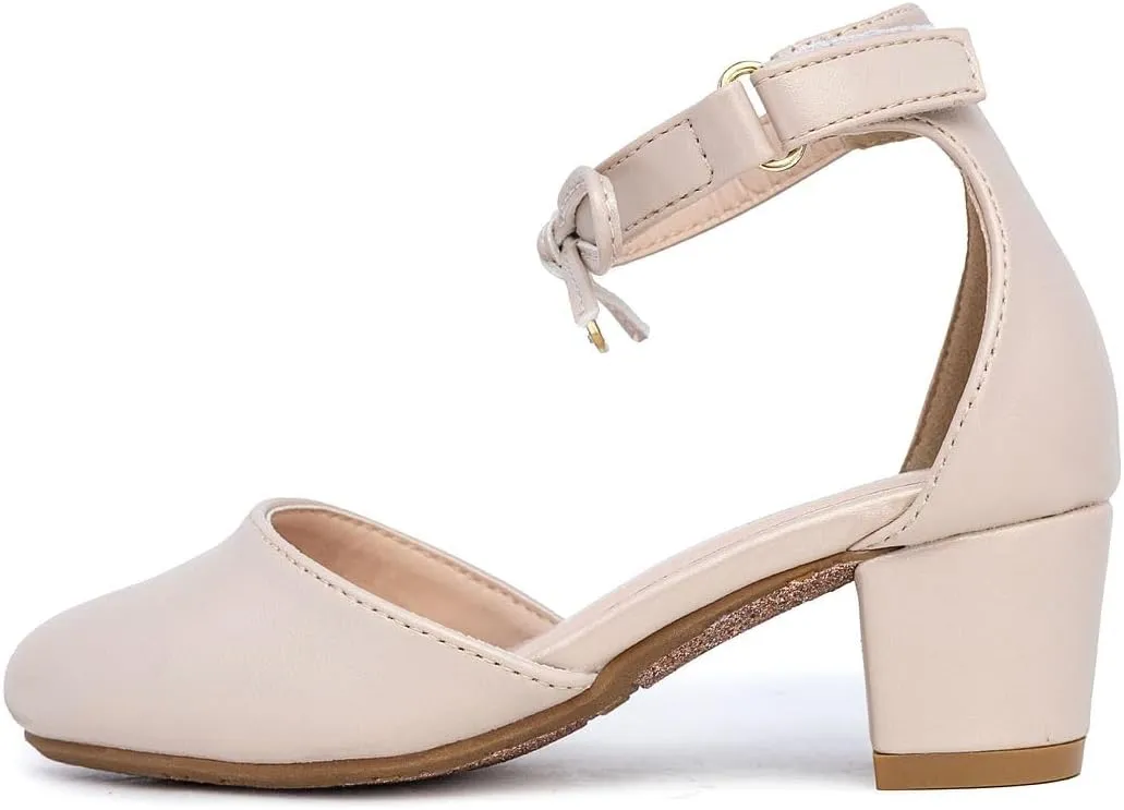Nine West Girls Sandals Low Heel Dress Pump Ankle Strap Closed Toe Wedding Party for Big Kids & Little Kids