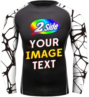 O2TEE Design Your Own Long Sleeve Compression Trainning Top Front & Back Add Your Text