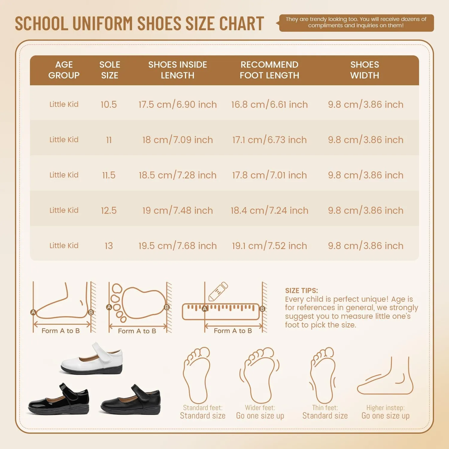 ohsofy Girls Mary Jane Flat School Uniform Wedding Party Princess Dress Shoes for Little Kids