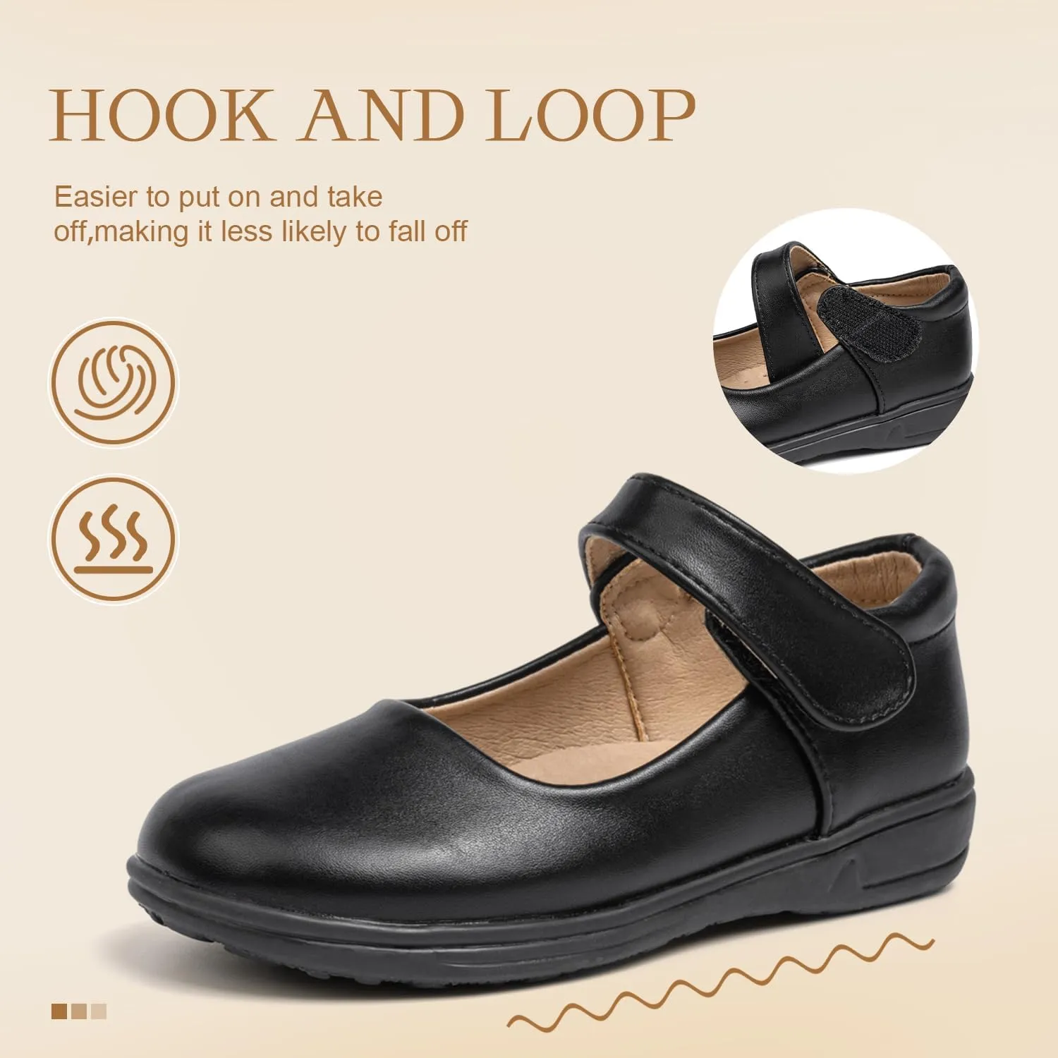 ohsofy Girls Mary Jane Flat School Uniform Wedding Party Princess Dress Shoes for Little Kids