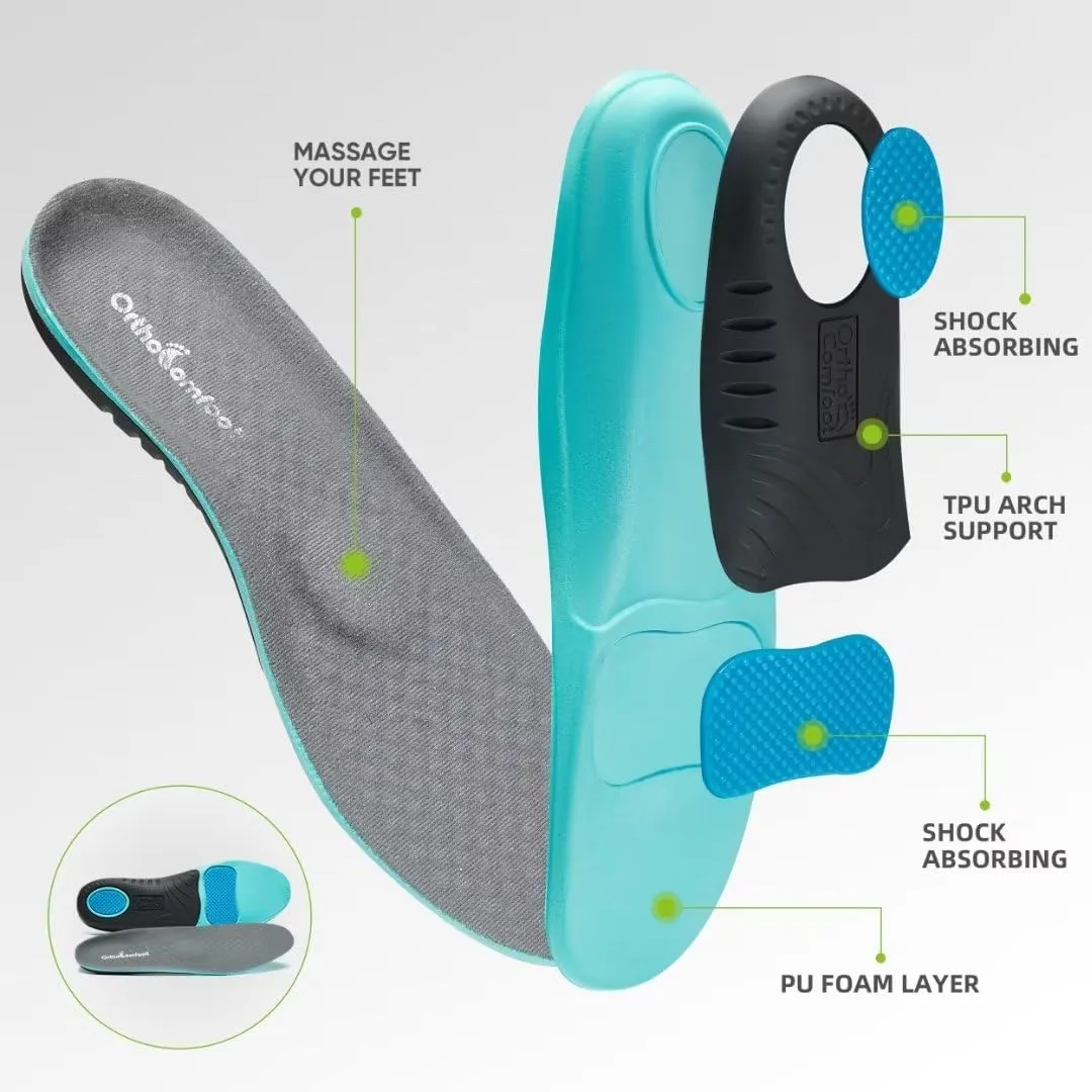 OrthoComfoot Men's Orthopedic Fashion Sneakers with Arch Support: Comfortable Plantar Fasciitis Walking Shoes, Casual Breathable Flat Feet Shoes for Foot and Heel Pain Relief