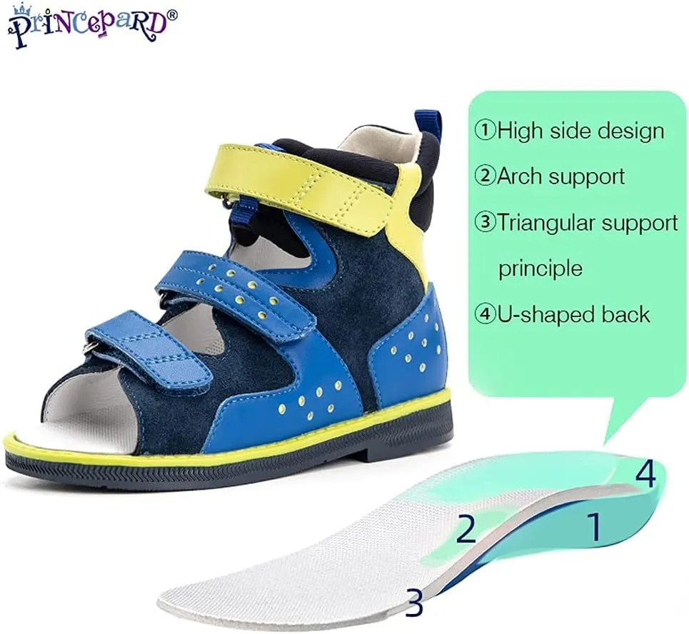 Orthopedic Corrective sandals for Boys and Girls, Children's Open-toe Summer Shoes for Toddlers Flat Feet, High Back with Ankle Support, Non-slip Soles