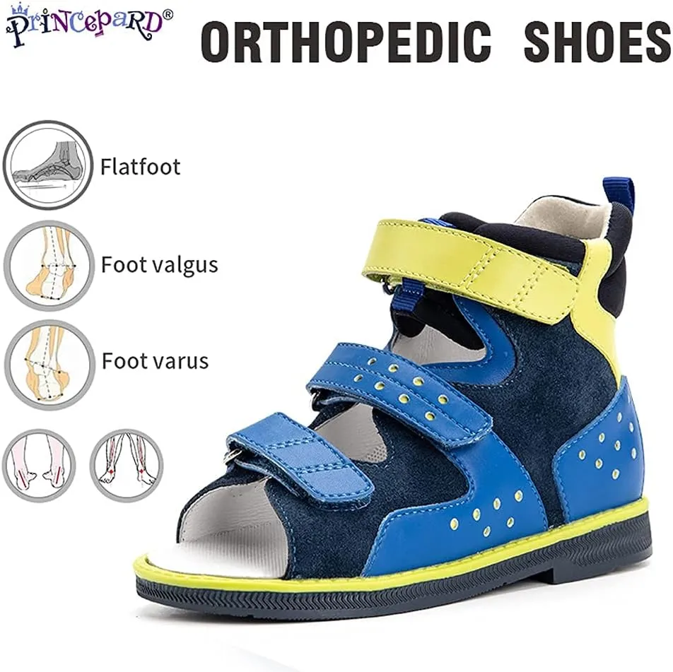 Orthopedic Corrective sandals for Boys and Girls, Children's Open-toe Summer Shoes for Toddlers Flat Feet, High Back with Ankle Support, Non-slip Soles
