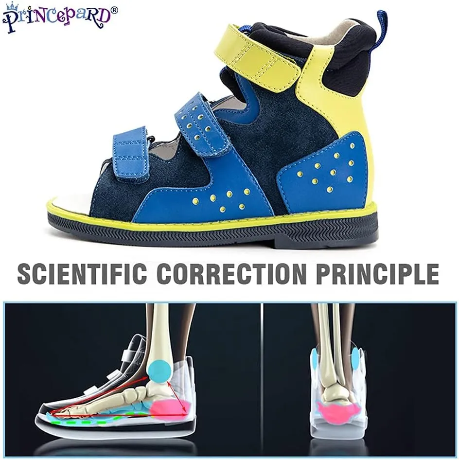 Orthopedic Corrective sandals for Boys and Girls, Children's Open-toe Summer Shoes for Toddlers Flat Feet, High Back with Ankle Support, Non-slip Soles
