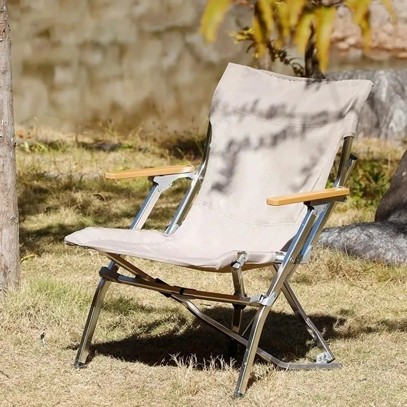 Outdoor Folding Chair Aluminium Portable Recliner Camping Leisure Armchair Real Leisure Fishing Beach Chair Outdoor Recliner (Color : 4th Gear adjustable-01) (Large02)