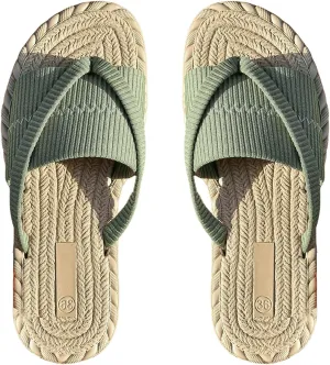 OYOANGLE Women's Flip Flop Thong Sandals Open Toe Slip on Summer Slide Sandals Beach Vacation Flat Sandal