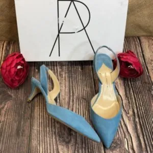 Paul Anderson Blue Suede Slingback Pumps 39M