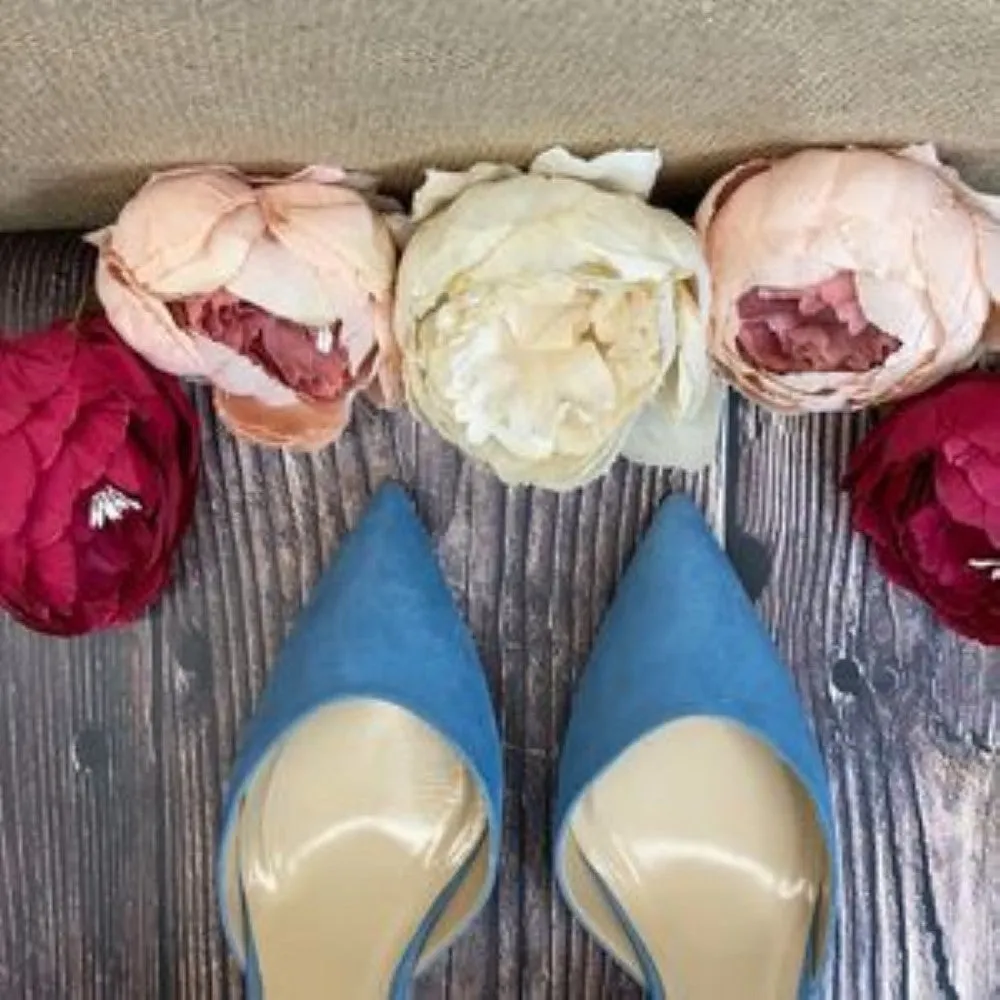 Paul Anderson Blue Suede Slingback Pumps 39M