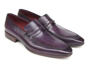 Paul Parkman Men's Handmade Leather Loafers in Purple