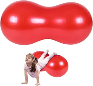 Peanut Ball, 35x18 Inch PVC Inflatable Yoga Ball for Pregnancy with Pump, Anti Burst Safe Fitness Equipment for Home, Gym