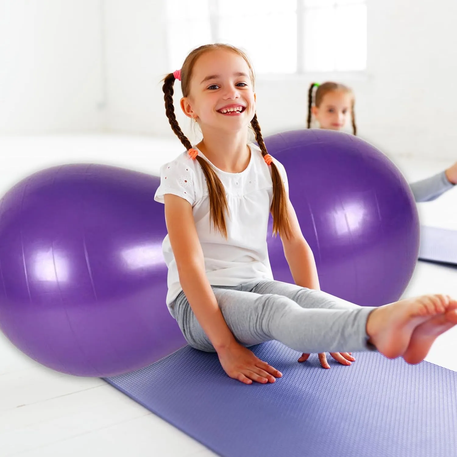 Peanut Ball, Thicken Anti Burst Pregnancy Exercise Ball for Labor Birthing, Portable Peanut Massage with Air Pump for Kids, 35x18
