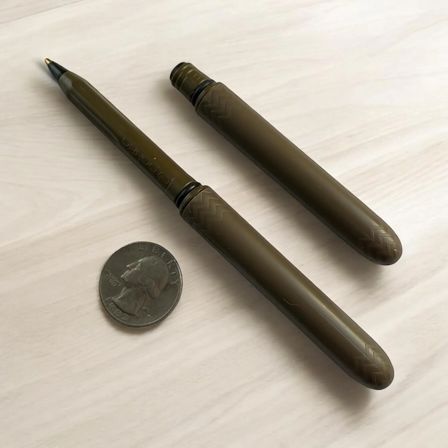 Pen - the USA Made Pocket Pen – 8 Pack – compact, affordable, lightweight, EDC black ink ballpoint pen – waterproof and floats – carries small, writes big (Flat Dark Earth)