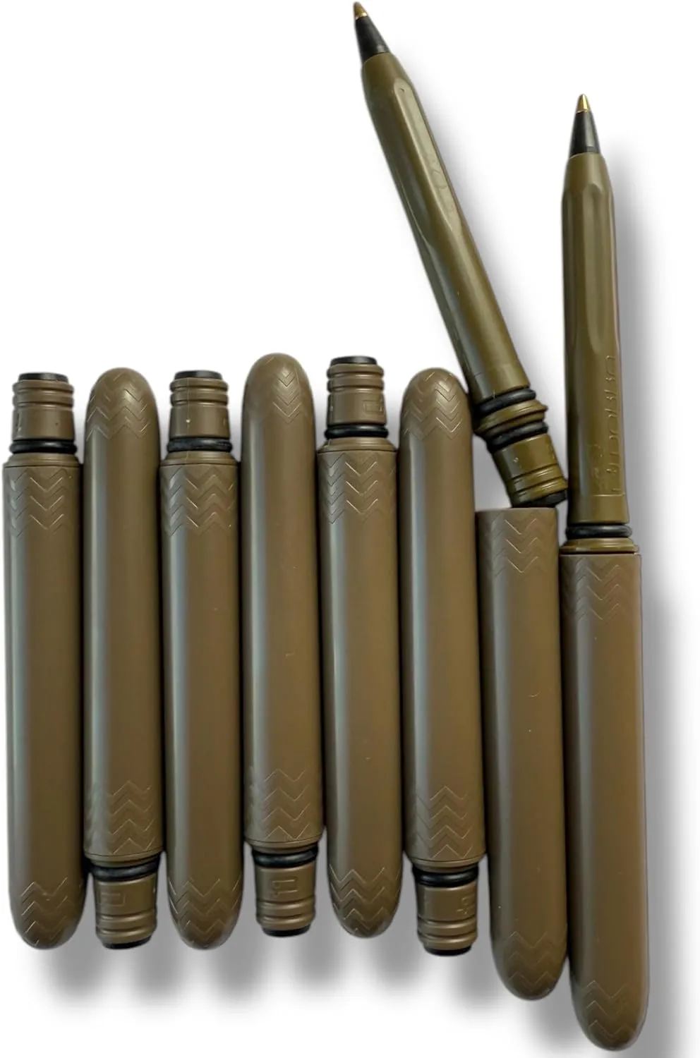 Pen - the USA Made Pocket Pen – 8 Pack – compact, affordable, lightweight, EDC black ink ballpoint pen – waterproof and floats – carries small, writes big (Flat Dark Earth)