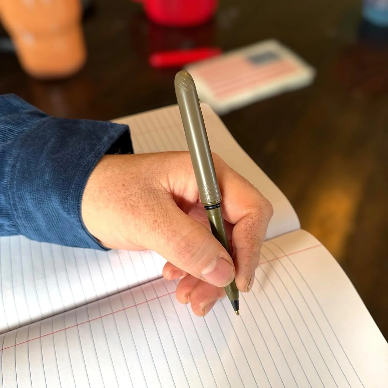 Pen - the USA Made Pocket Pen – 8 Pack – compact, affordable, lightweight, EDC black ink ballpoint pen – waterproof and floats – carries small, writes big (Flat Dark Earth)