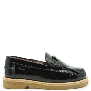 Pepe Black Patent Fringe Loafer