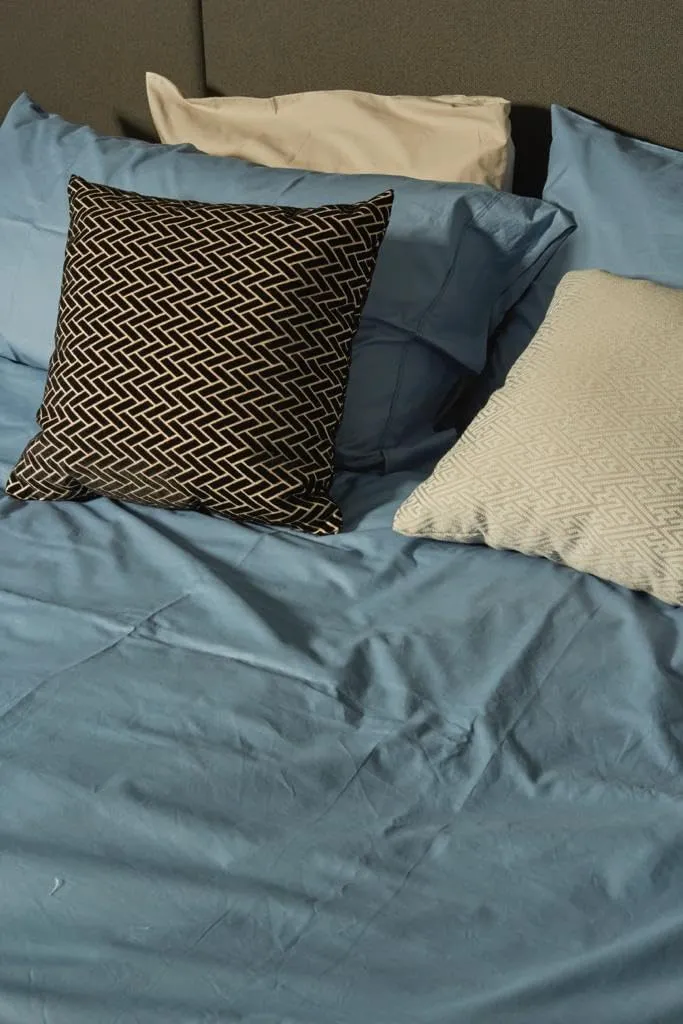 Peru Pima Bed Sheet Set – Twin Size, 3 Pieces, 100% Peruvian Pima Cotton, Percale, 415 Thread Count, Cooling, Breathable & Soft, Hotel-Quality Bedding, Light Denim
