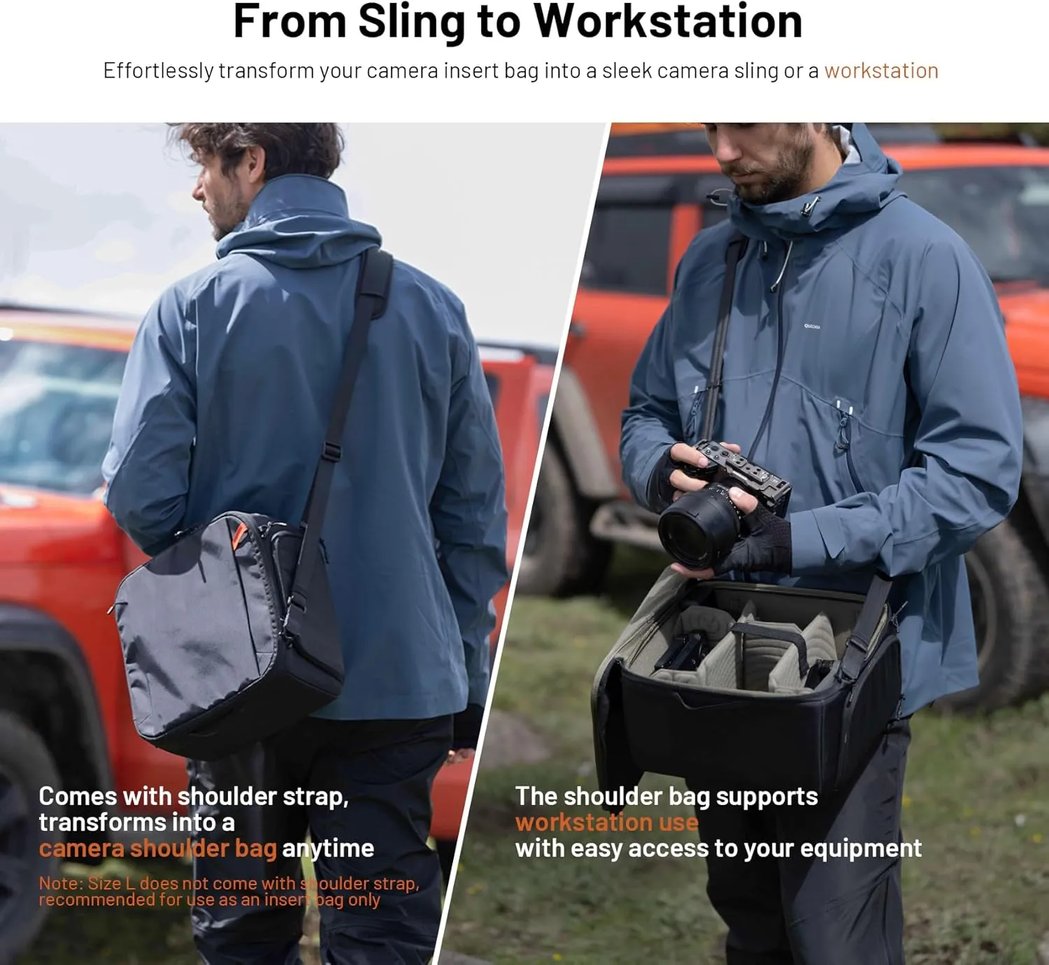 PGYTECH OnePro Flex Backpack 40L Camera Insert Bag M, Fits DSLR/SLR/Mirrorless Cameras/Lenses and Other Gear, Lightweight Outdoor Hiking Bundle for Photography, Travel Bag with Laptop Compartment