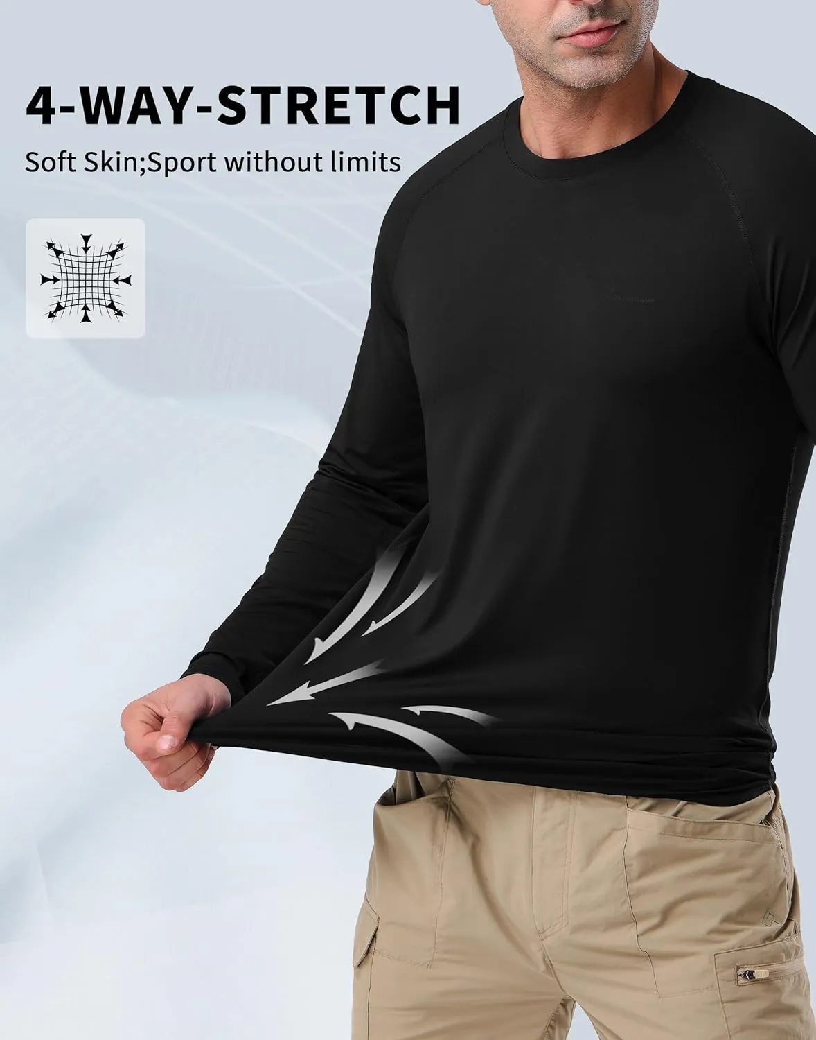Pioneer Camp Men's Sun UV Protection SPF Shirts UPF50  Rash Guard Long Sleeve Lightweight Hiking Quick Dry Running Swim Shirt