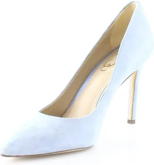 Pointy Stiletto Toe Suede Edelman Pumps Heel On Extensive catalog Slip Blue Cerulean Sam Flexible Hazel