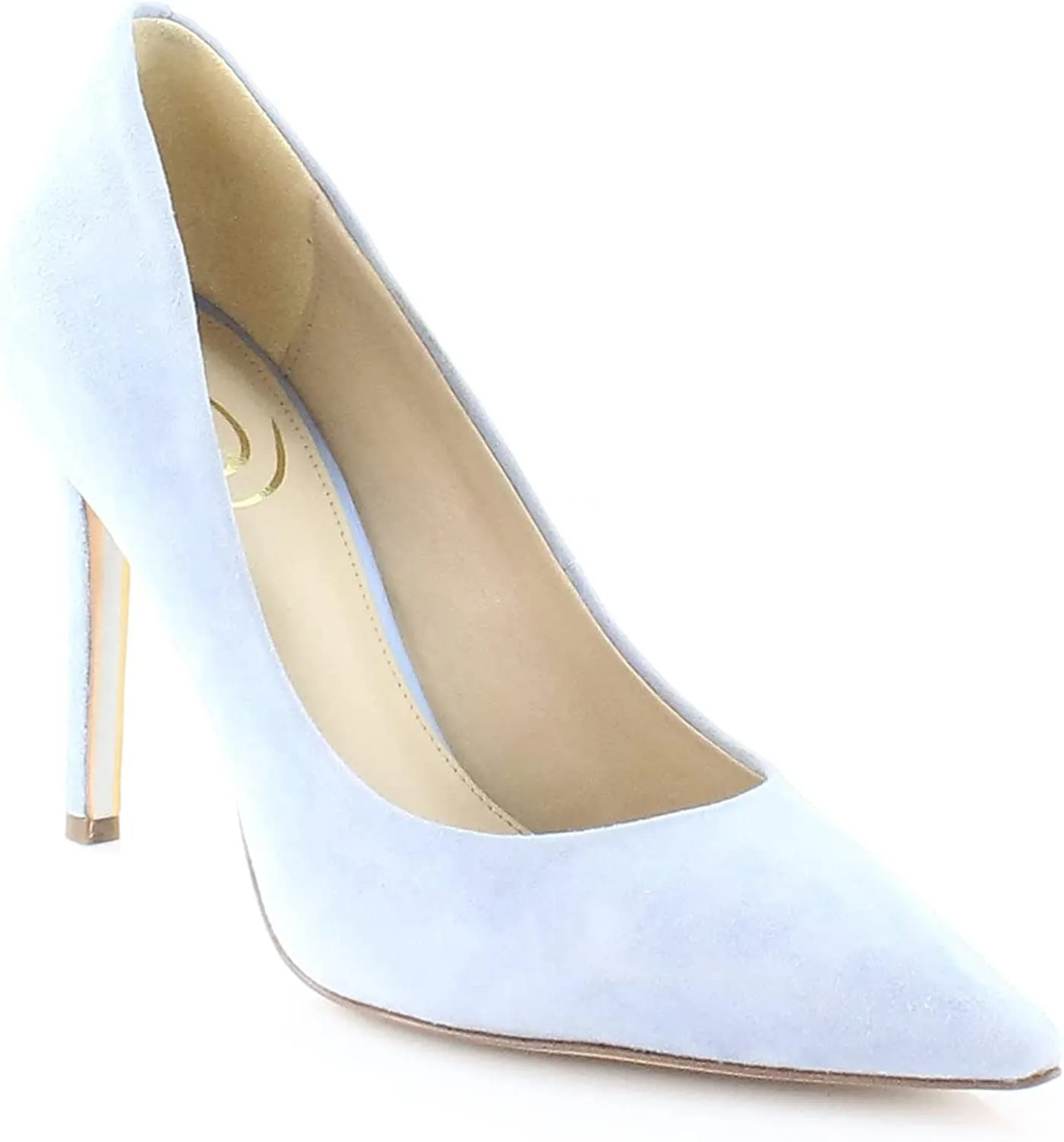 Pointy Stiletto Toe Suede Edelman Pumps Heel On Extensive catalog Slip Blue Cerulean Sam Flexible Hazel