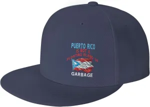 Puerto Rico is Not A Floating Island of Garbage Fashion Flat Cap Adujstable Men Women Baseball Caps Outdoor Navy Blue